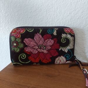 Vera Bradley Black and Pink Floral Shoulder Bag